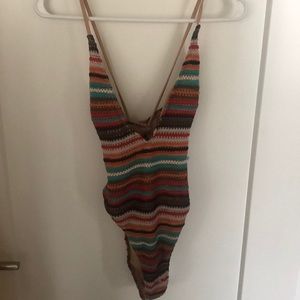 Quilted crochet one piece